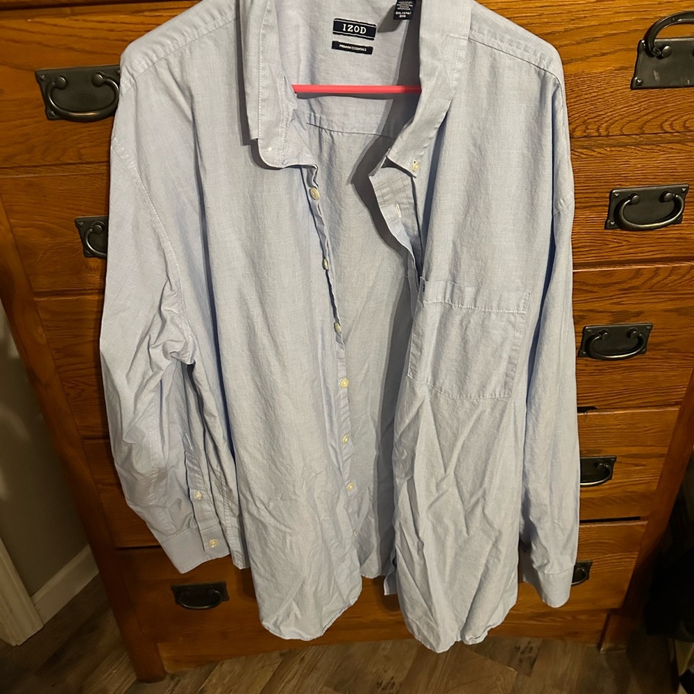 Izod Blue Casual Button Down Shirt
